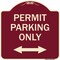 Signmission Permit Parking Bidirectional Arrow Heavy-Gauge Aluminum Architectural Sign, 18" x 18", BU-1818-23328 A-DES-BU-1818-23328 - alternate 1